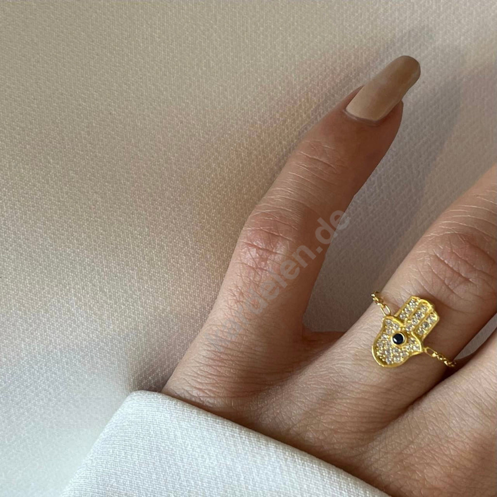 Kardelen CHAIN RING FATIMAS HAND - 925 SILBER