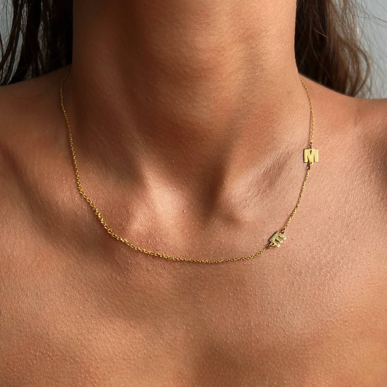 Kardelen 2ER INITIAL HALSKETTE - 925 SILBER