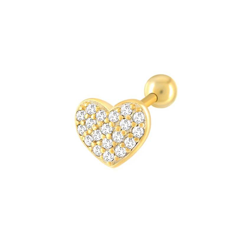 Kardelen VOLLER HERZ ZIRKONIA PIERCING - 925 SILBER