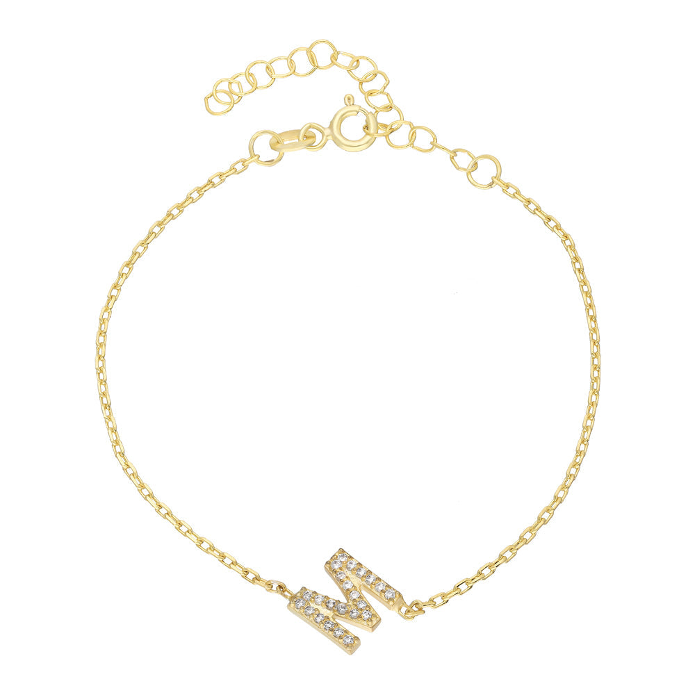 Kardelen Zirkonia Letter Armkette - 925 SILBER