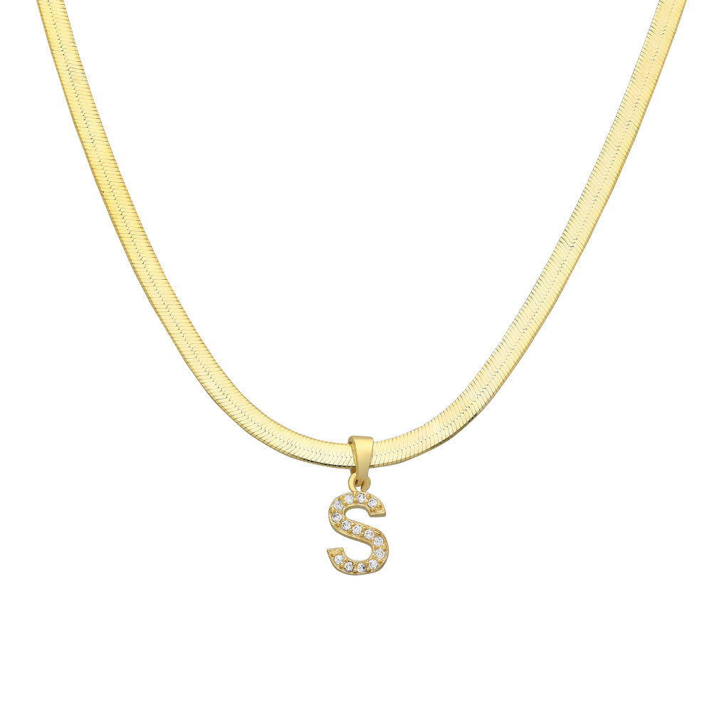 Kardelen Schlangen Buchstaben Halskette II - 925 SILBER