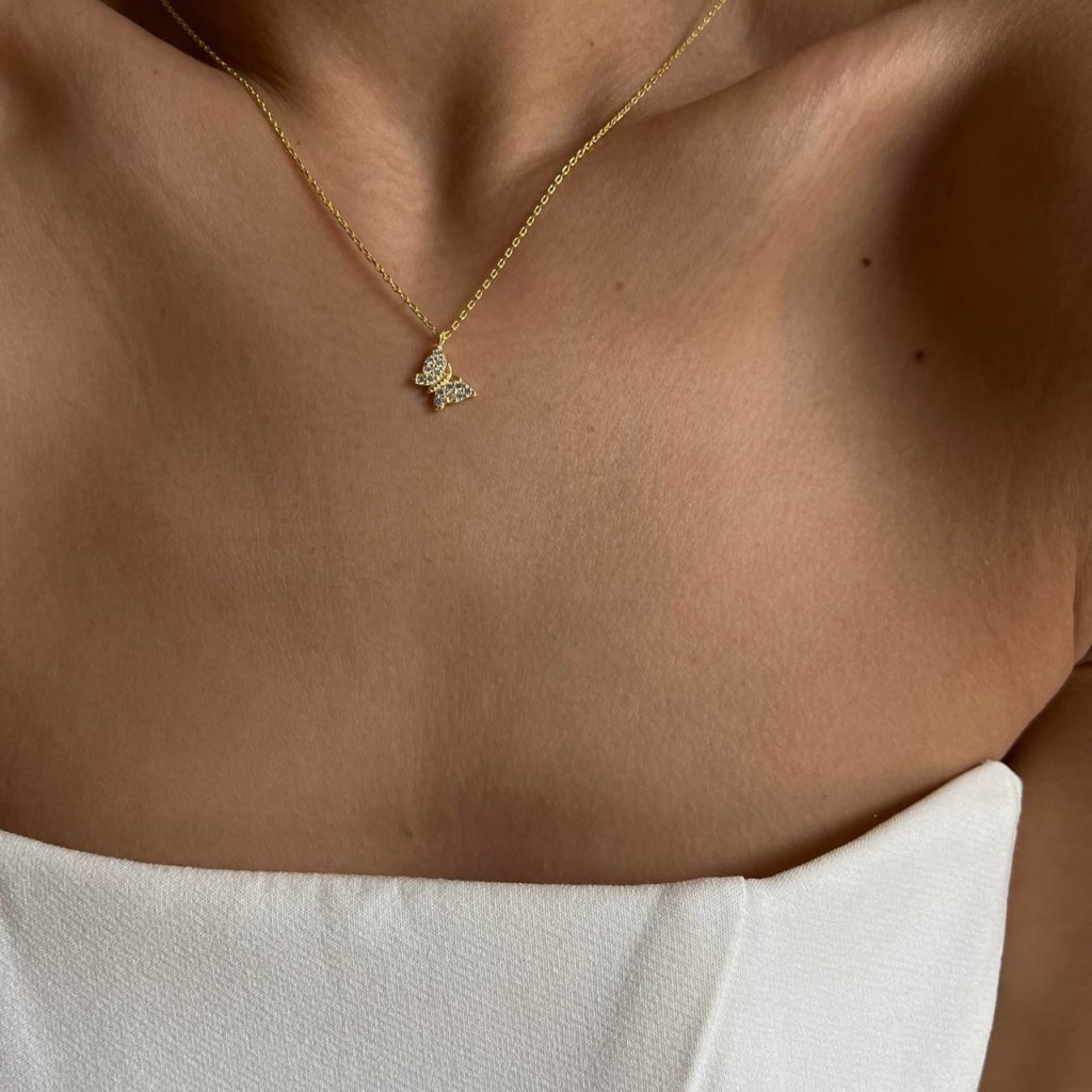 MINIMAL BUTTERFLY NECKLACE (8045989429550)
