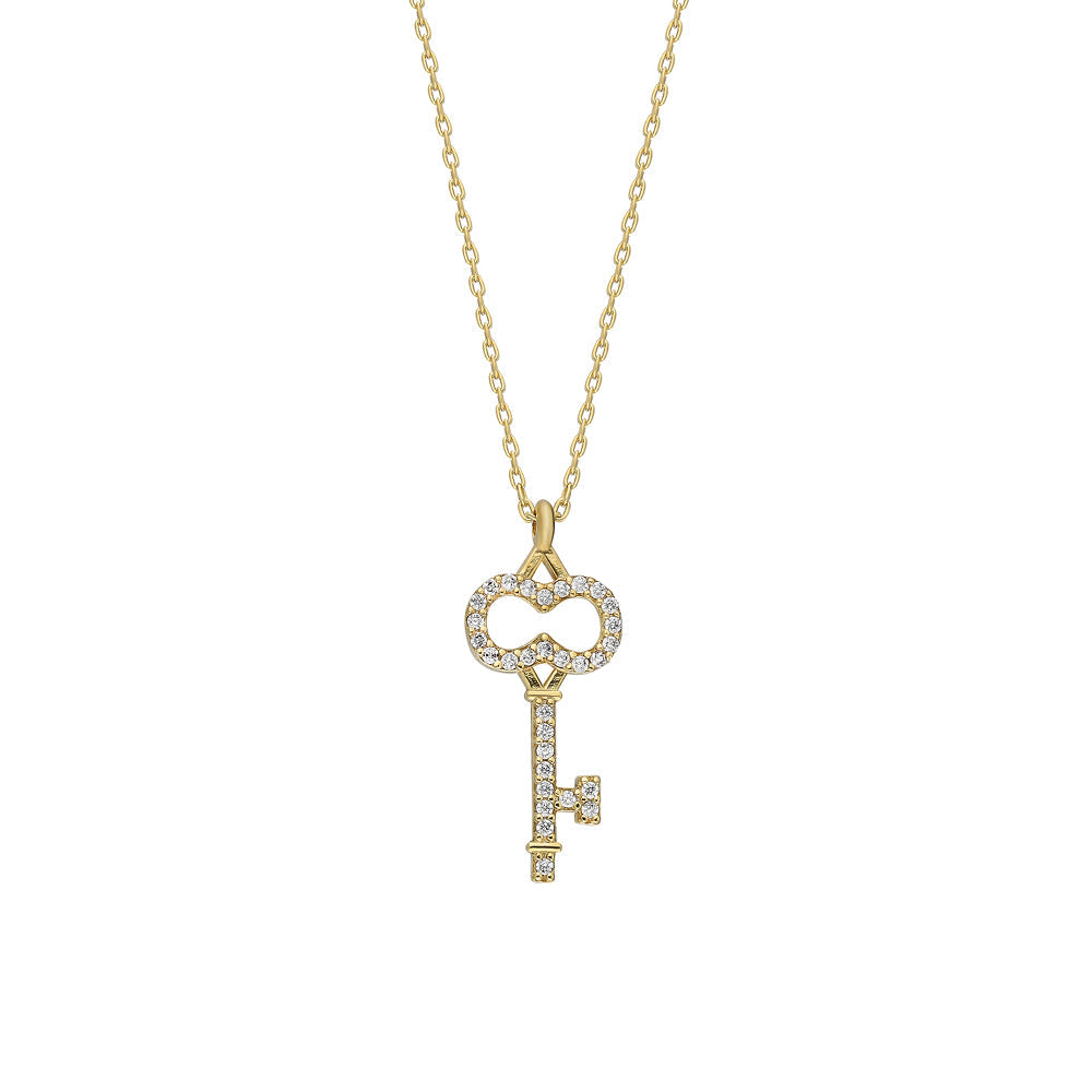 Schlüssel Halskette mit Zirkonia (7237211815981)