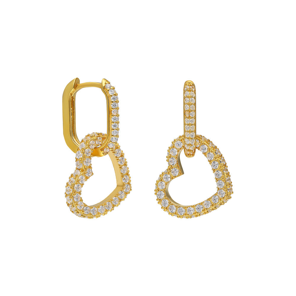 Kardelen Hängende Herz Ohrringe - 925 SILBER