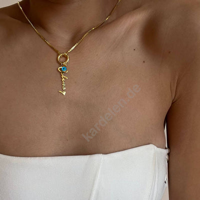 Chain Einfache Signatur Halskette mit Nazar (8017554866478)